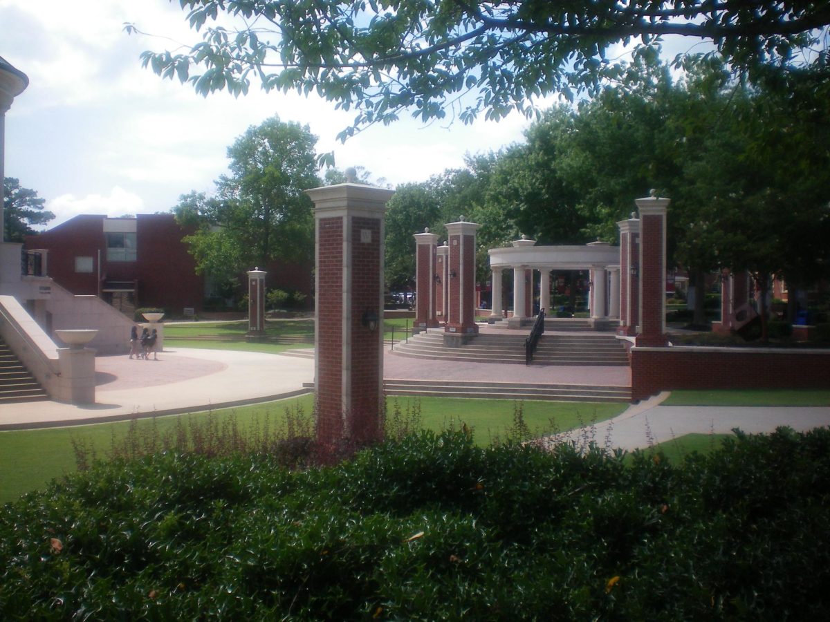 The Richardson Amphitheater, as it emptily awaits students