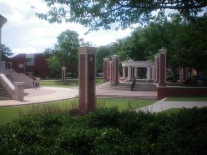 The Richardson Amphitheater, as it emptily awaits students