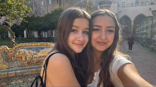 Haia and her classmate, Addison Beard, on a field trip to Naples, Italy with their SYA class. The SYA class took other field trips to destinations in Italy such as Florence, Terracina, and Rome. 