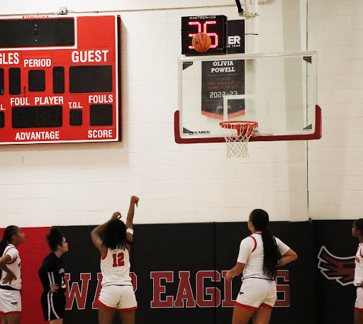 Lauryn Cooper ‘26 showing off her shooting skills, Photo Credit Addison Madden