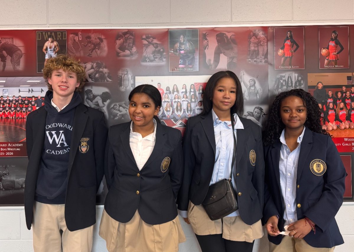 (From left to right) Atticus Wesley ‘29, Reign Cowthorn ‘29, Sophia Whitfield ‘29 and Tatia Stith ‘29. The lounge is a common spot for students to hang out during their free time like lunch or tutorial. Given the lounge’s popularity many freshmen often make new friends and use it as a location to gather. The lounge is a great place to grow relationships and start new ones. 